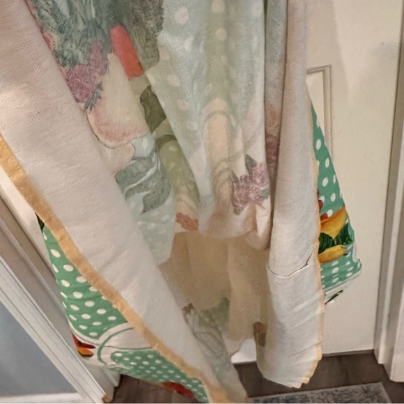 New Caroline Constas Linen Strappy Fruits Dots Print Maxi Long Dress Picnic S - Picture 14 of 14